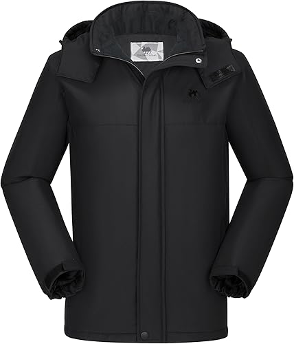 GOLDEN CAMEL Chaqueta de esquí de invierno para hombre, abrigos de nieve de montaña, capucha desmontable, resistente al viento, chaquetas de lluvia