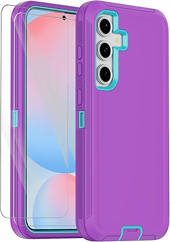 Annymall for Samsung Galaxy S24 FE 5G Case with 2 Screen Protector,Shockproof Dr