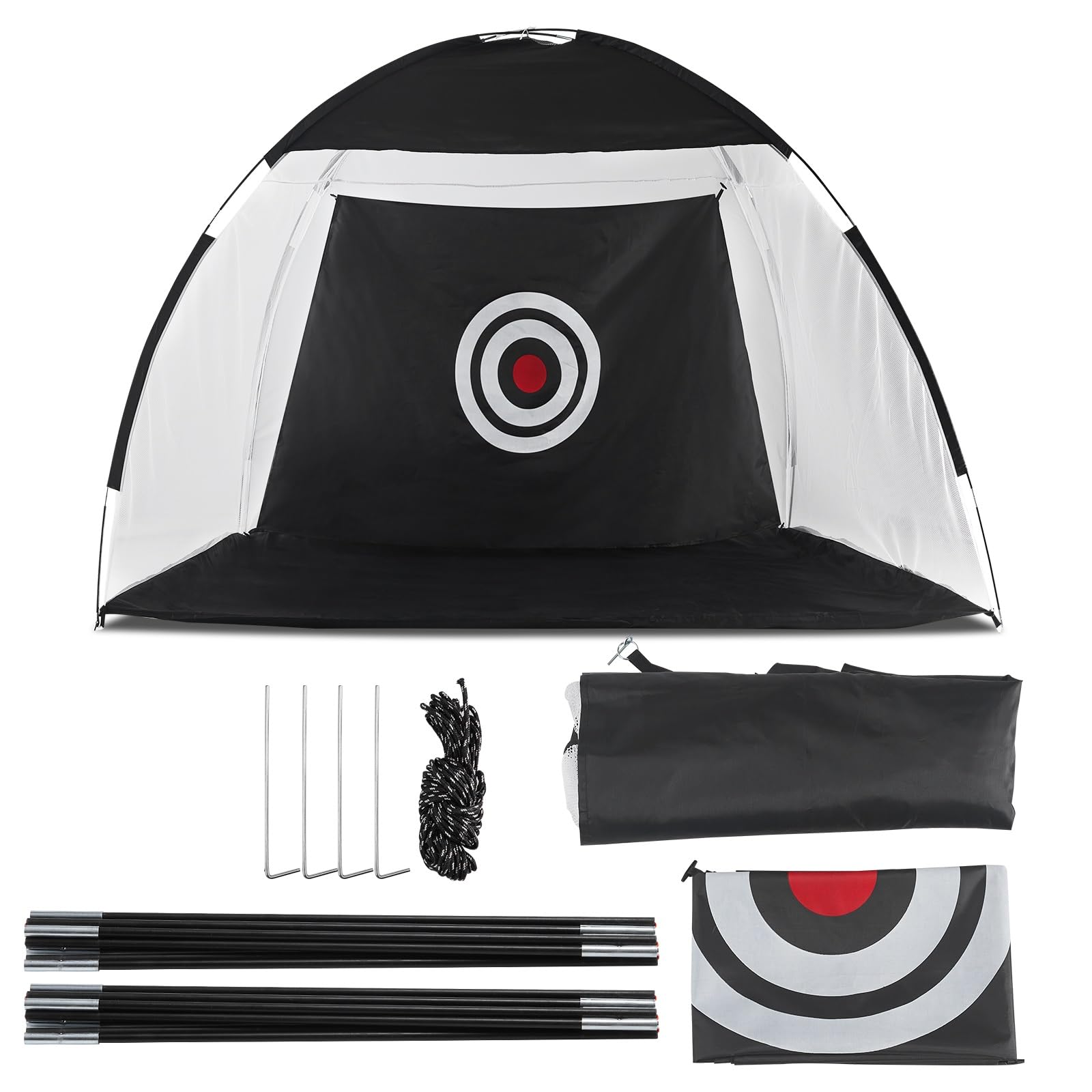 TUKAILAI Rete pratica da golf con borsa per il trasporto, tappetino pieghevole da 3 m, per cortile, guida, golf, colpire reti per bambini, uomini, donne, interni ed esterni, giardino