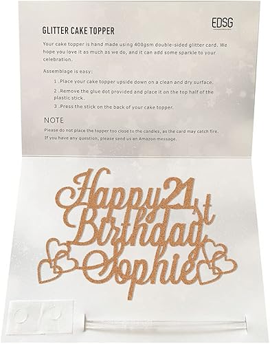 Miniatura 3 de Decoración personalizada para pastel de cumpleaños, decoración personalizada para pastel de cumpleaños con cualquier nombre de cualquier edad de 16,