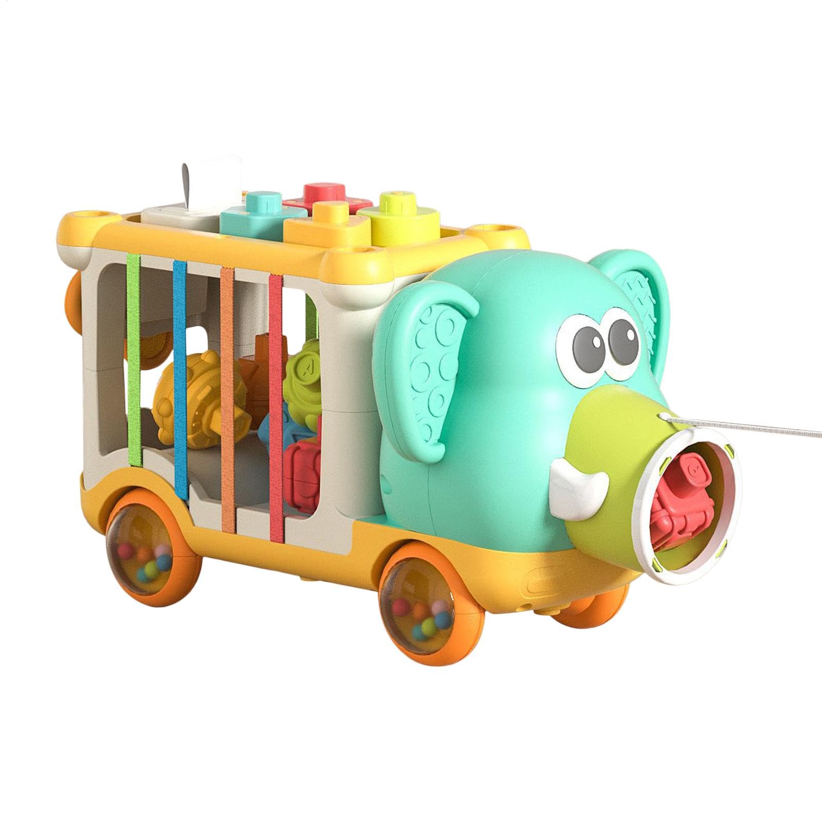 Toboggan éléphant FUYLEY – 4 Voitures Animaux – Jouet Poussoir 18 Mois – Cadeau 1-2 Ans