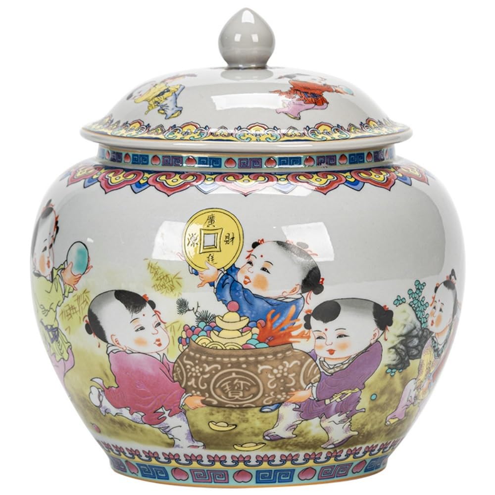 XYNSNDB Pojemnik na herbatę ceramiczny luzem pojemnik do przechowywania herbaty słoik gospodarstwa domowego o dużej pojemności zamknięty słoik Retro zestaw do herbaty pojedynczy słoik pusty słoik