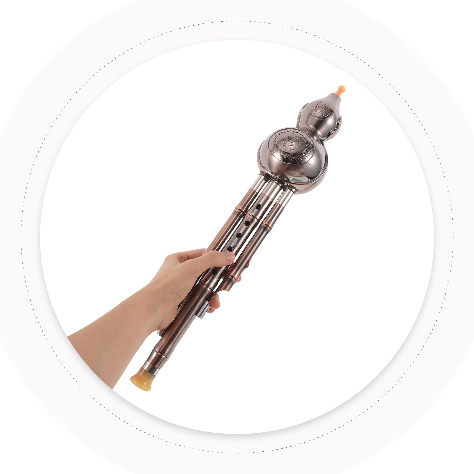 GALPADA Hulusi Flute in B Key Professionale Flauto Zucca Cinese con Triplo Tono Strumento Musicale Portatile per Studenti Pratica e Festival Tradizionali