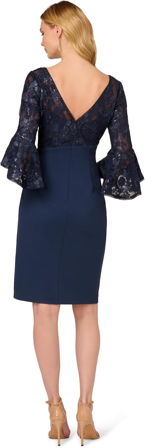 Adrianna Papell Womens Floral Lace Combo Dress - Image 2