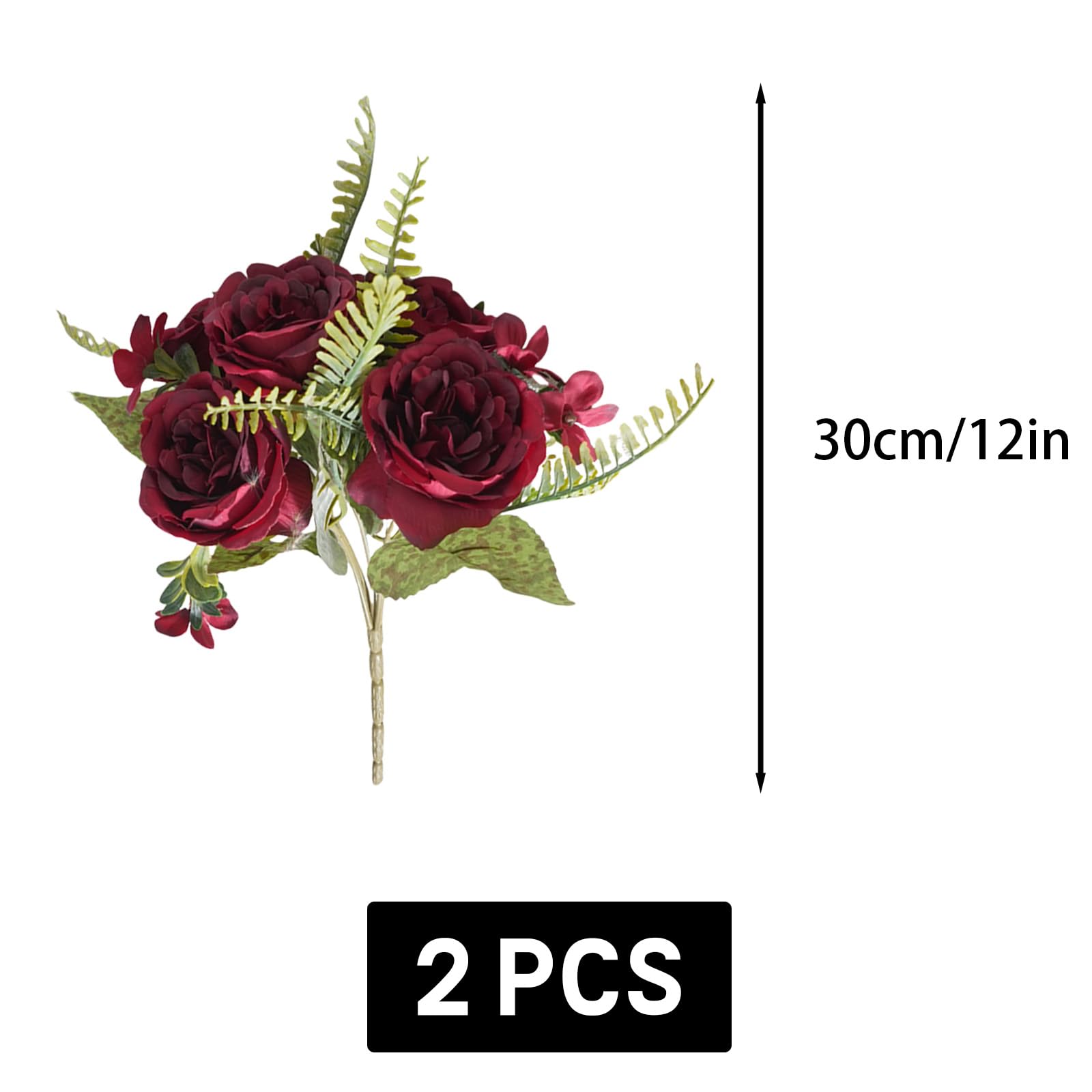 astylishome Faux Flowers that Look Real Red Artificial Peony Flowers Artificial Flowers Outdoor Real Silk Flower for Wedding Home Table Party Window Decoration 4314 - Image 3