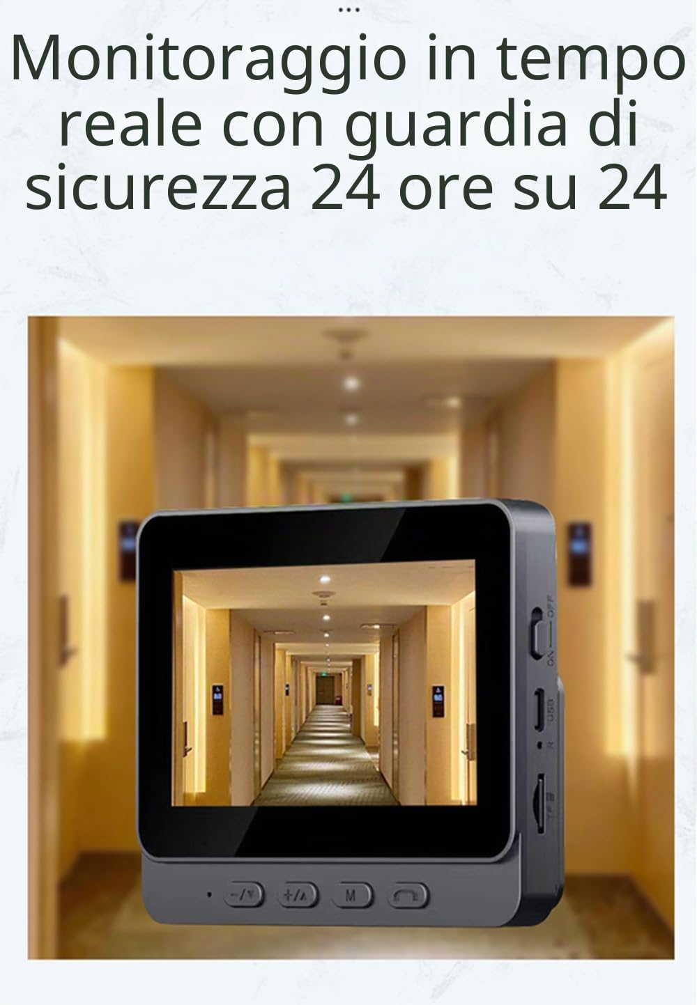 Campanello Senza Fili Da Esterno 1080P Videocitofono Wireless con Schermo Ips Da 4,3 Pollici Videocitofono Visione Notturna A Infrarossi Campanello Wireless per Esterni E Schermo