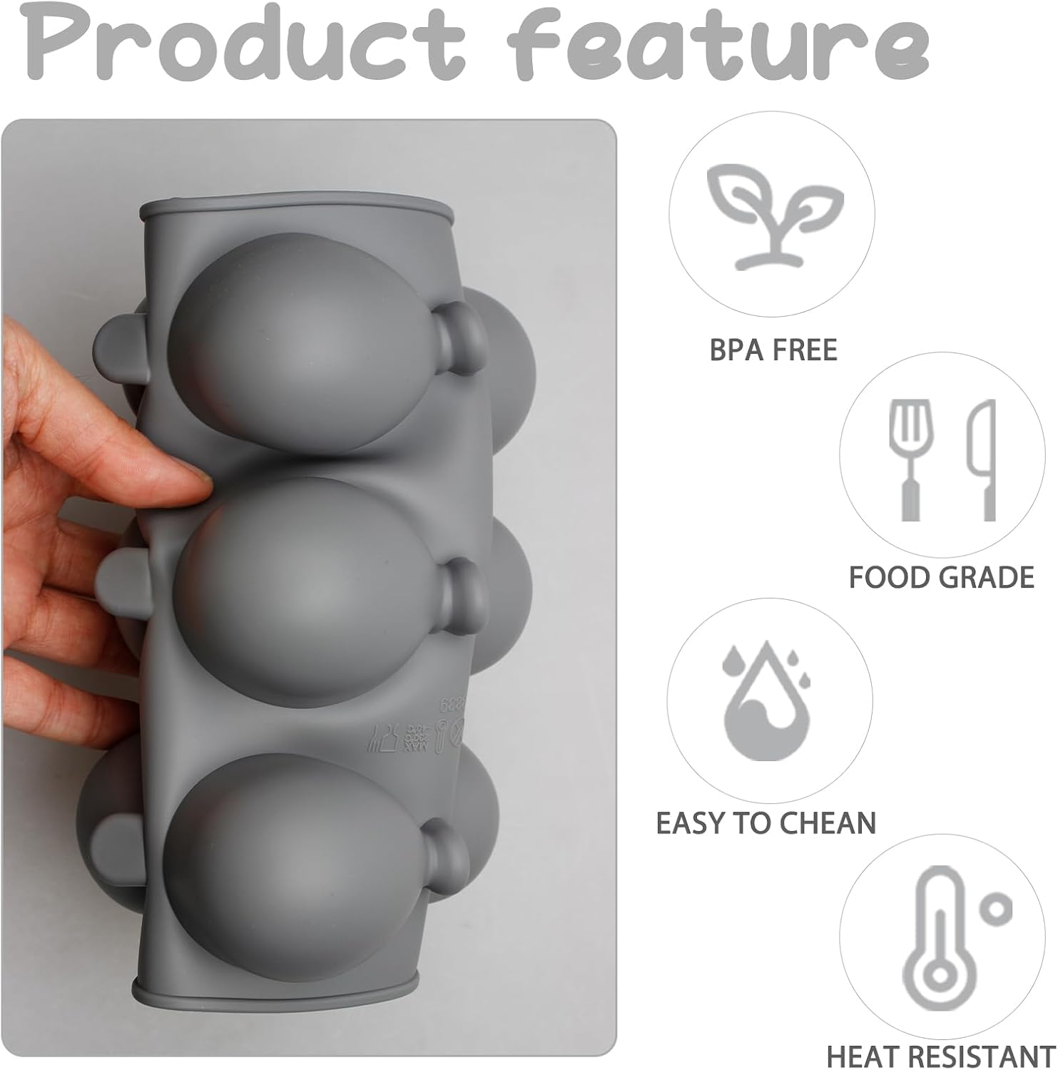 12-Cavity Air Balloon Silicone Mold for Chocolate, Candy