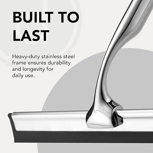 Miniatura 16 de Limpiador de vidrios de ducha, ventana y autos, incluye 2 repuestos de silicona, mango de espuma, Negro Negro,Gris,Blanco,Plata