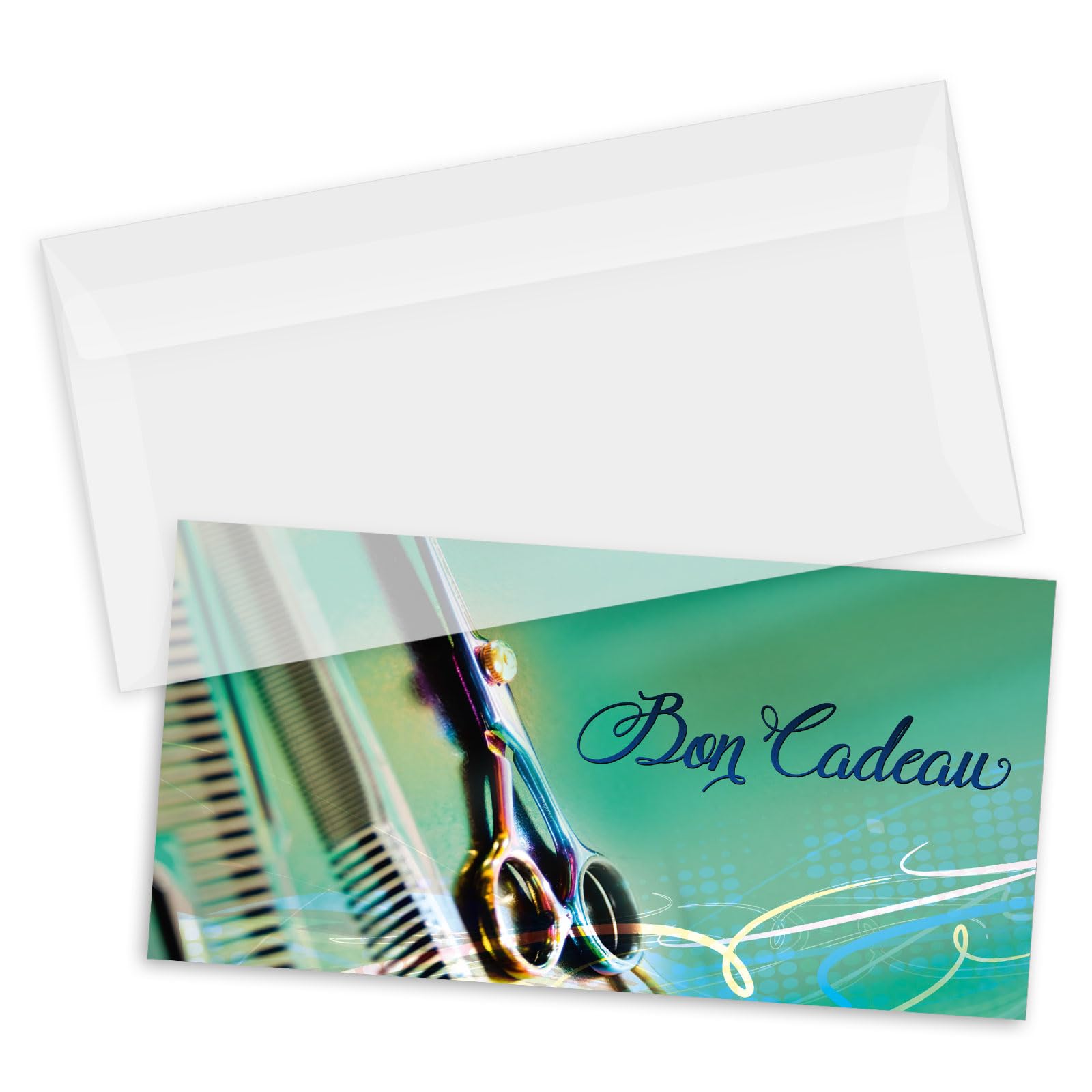 POS BON. 100 formulaires pour créer vos propres bons cadeaux + enveloppe, pour des salons de coiffure. K9286F1-100-V2