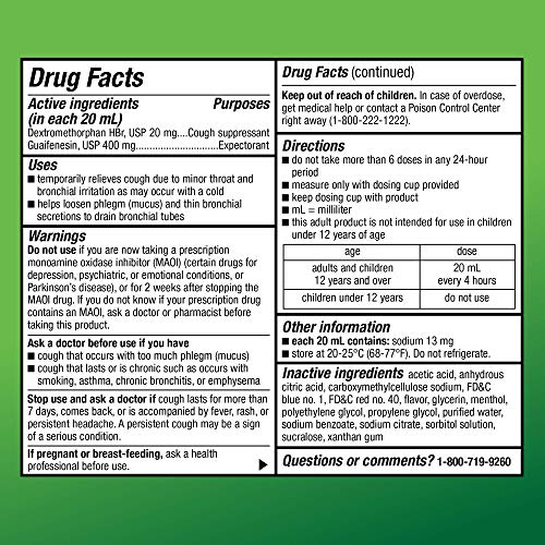 Amazon Basic Care Tussin Dm Max, Cough And Cold Medicine Syrup, Maximum Strength Mucus And Congestion Relief thumb #3