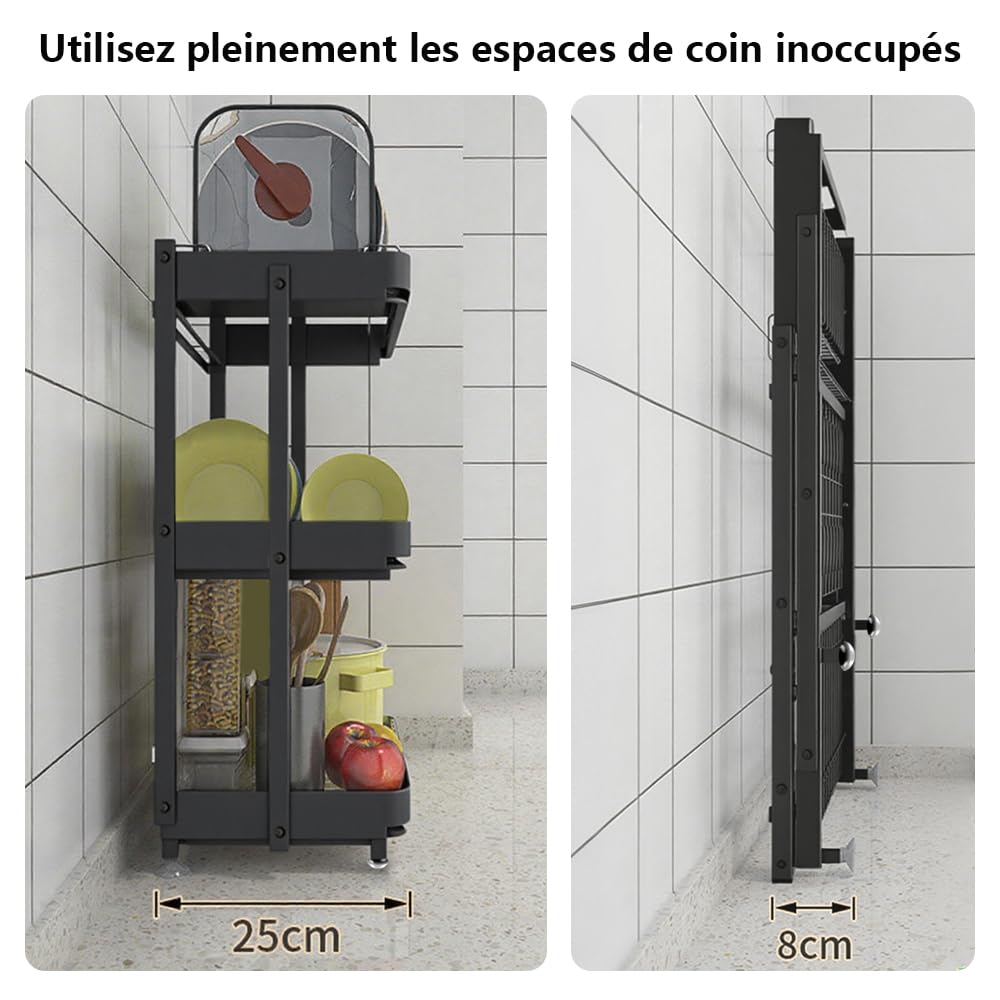 TentHome Escurreplatos Plegable de Acero Inoxidable 304 para Pared (Sin Taladro) / Encimera, Escurridor de Platos Grande para Cocina, Organizador Secaplatos (Negro, Dos Pisos)
