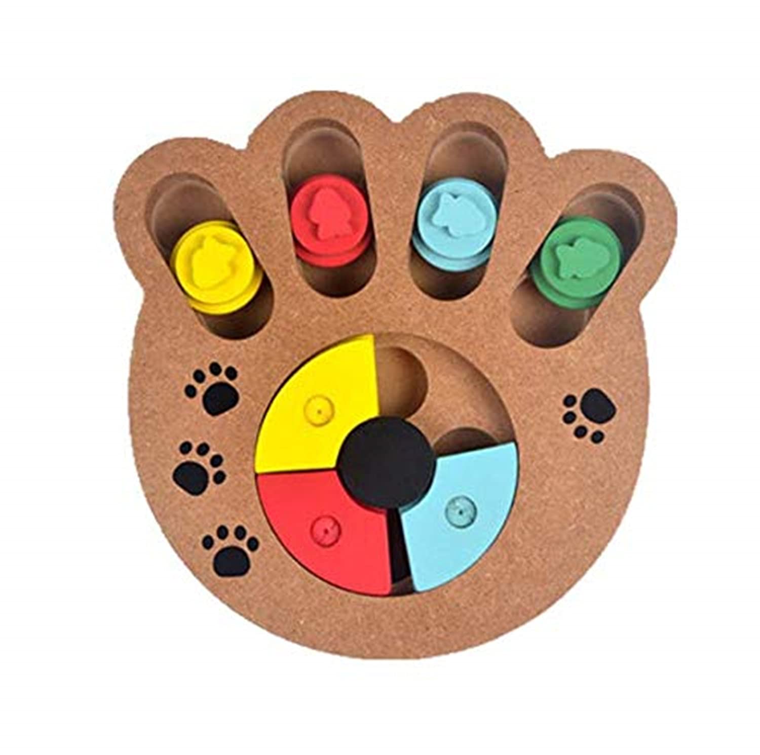 SKEIDOSKEIDO 1PC Dog Educational Toys Puppy Foraging Food Wooden Bone Paw Shape Puzzle Toy Pets Training Supplies Cat Interactive Toy