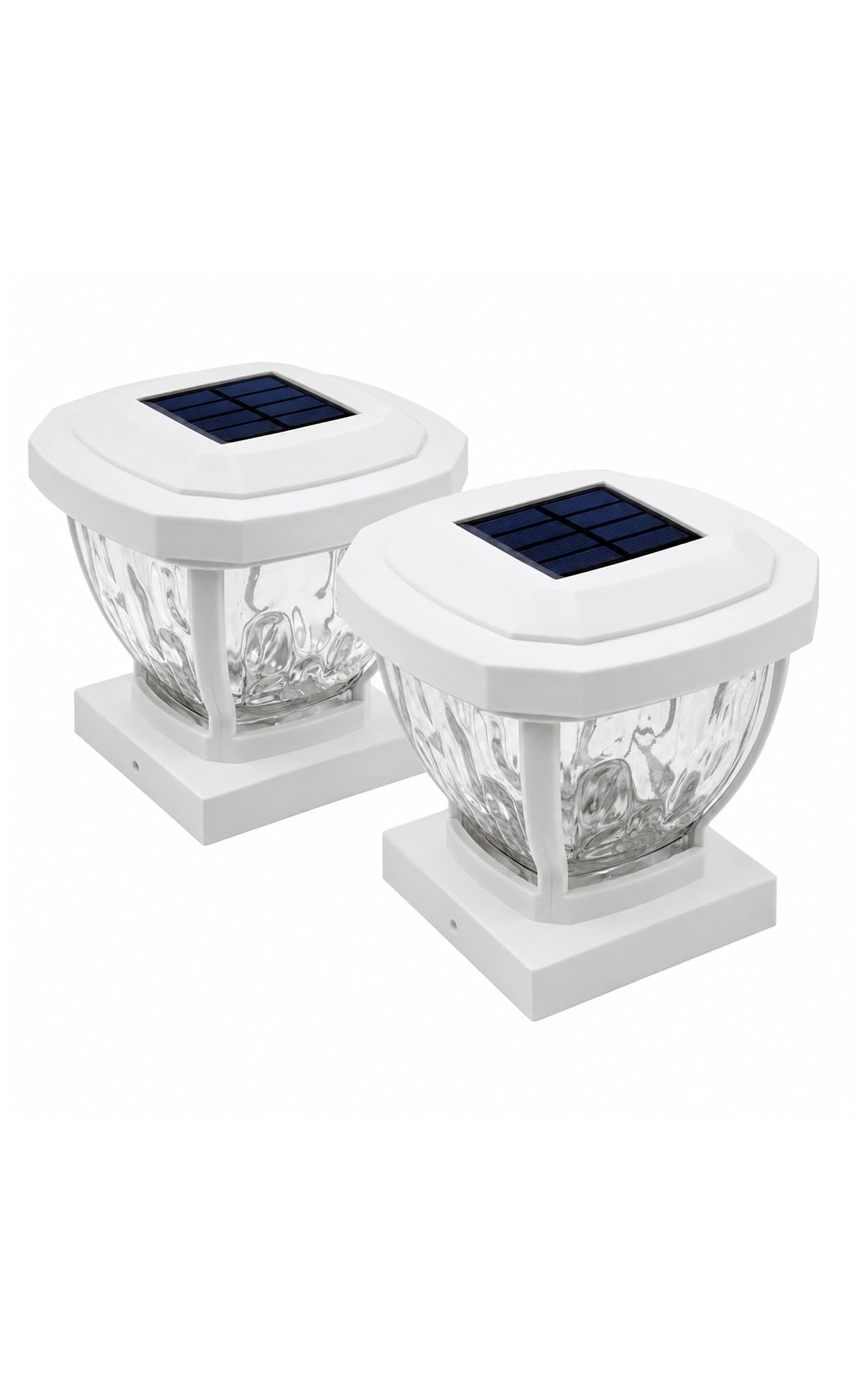 Home Zone Security Solar Post Cap Lights - Decorative Glass LED