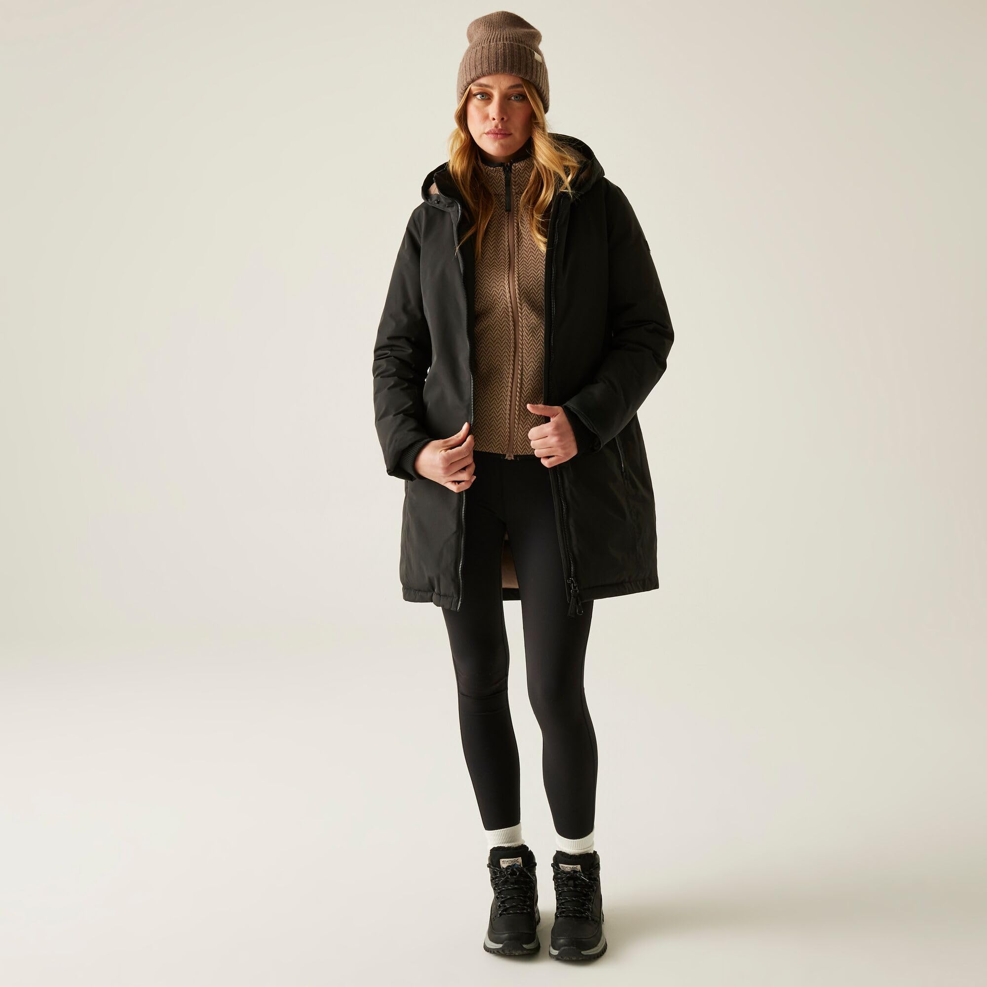Regatta Women's Marron Regatta Donna Marron impermeabile giacca isolato Long Length Winter cappotto Donna