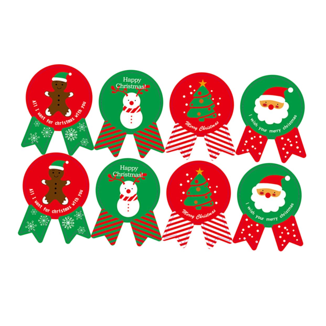 SEWACC 960 Piezas calcomanías navideñas de vacaciones pegatinas etiqueta redonda de navidad etiquetas navideñas christmas tree de comida pegatina de sellado para navidad