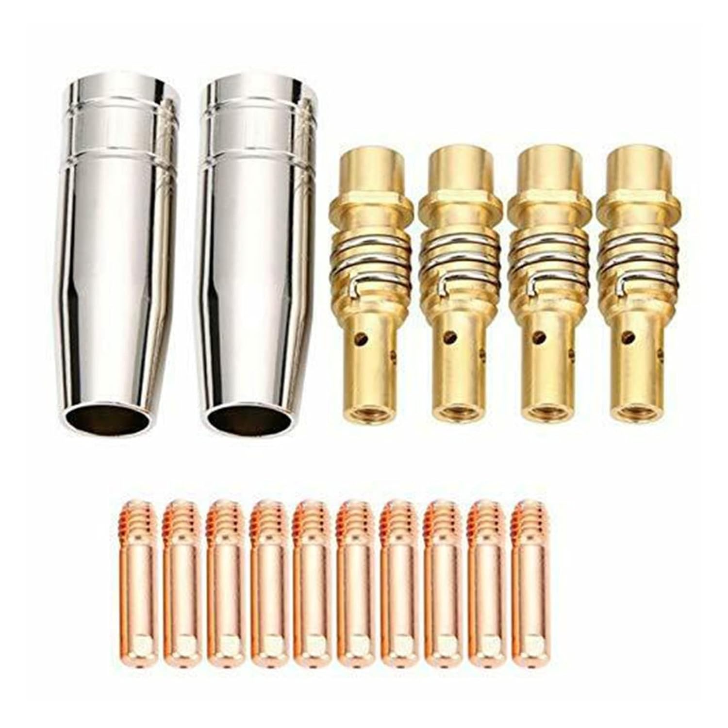 38PCS/Set Welding Accessories 15Ak Mig Contact Tip + Shroud Nozzle + Holder MB15 MIG Torch Consumables Parts Nozzle