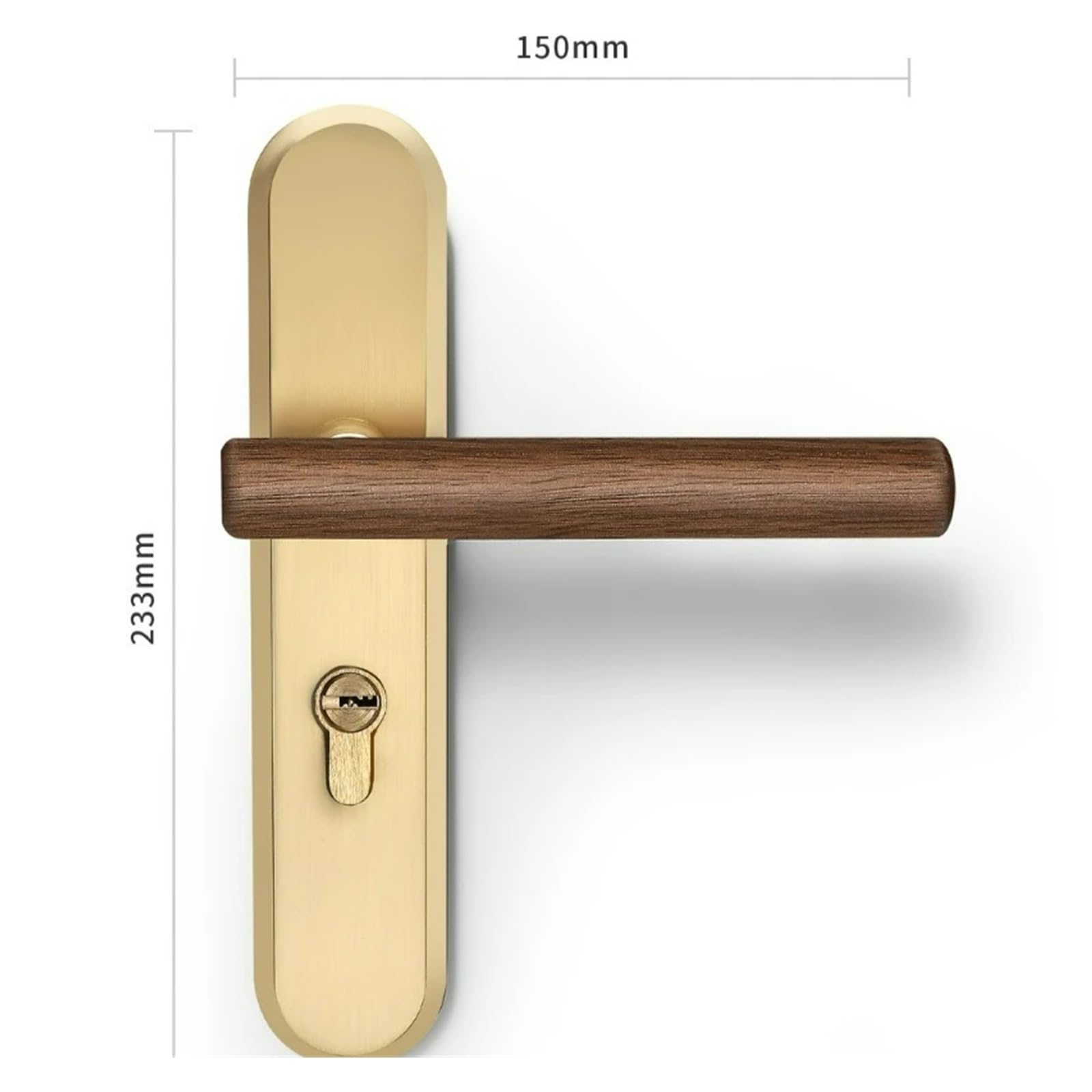 Cerradura de puerta interior Simple y de alta gama, dormitorio doméstico, madera, silenciosa Universal, mango de nogal(Black Nickel)