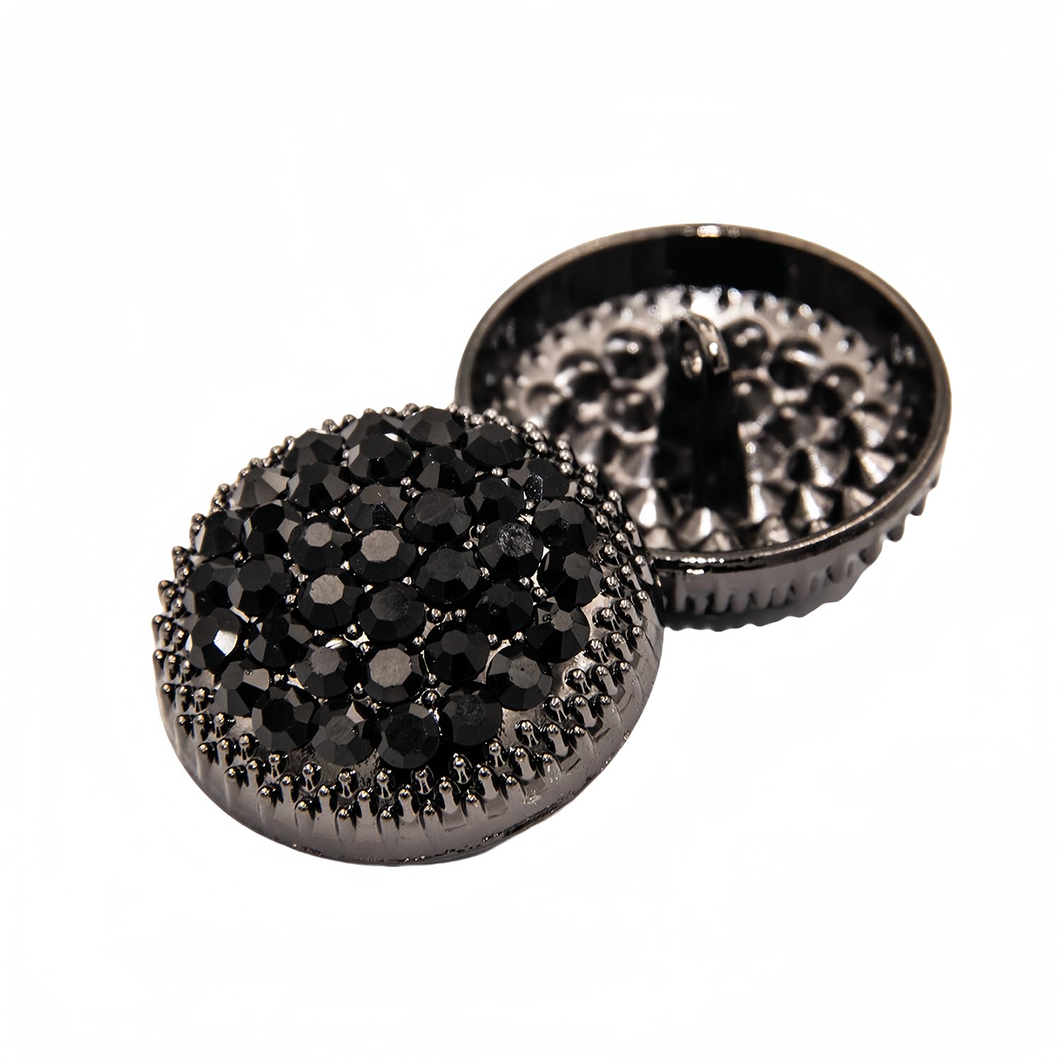 5pcs Round Metal Rhinestone Buttons - Luxury Fashion Decor for Clothing DIY Sewing Accessories