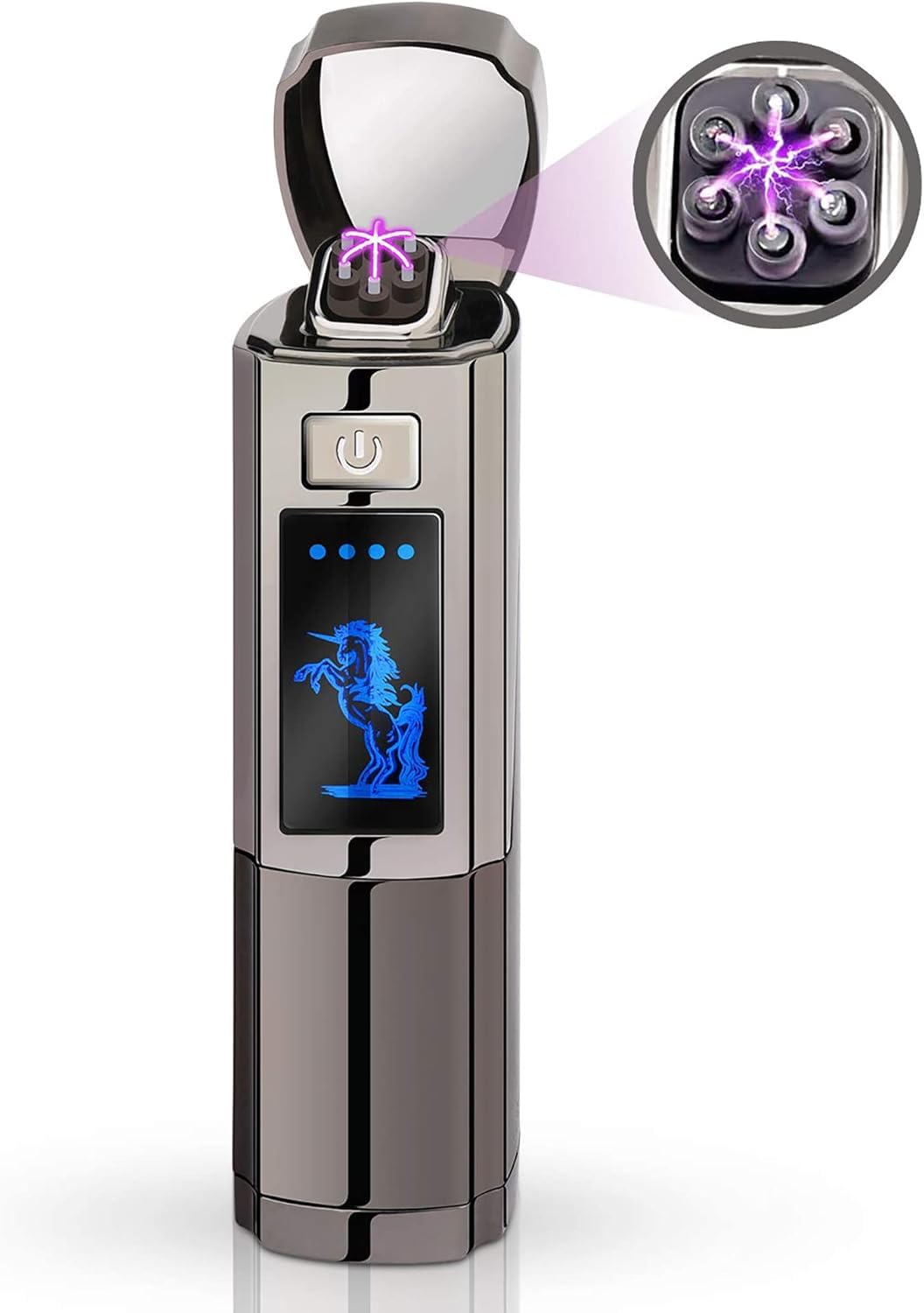 Triple Arc Plasma Lighter – Windproof Flameless Electric Lighter Rechargeable with LED Battery Indicator – Survival Lighter for Camping, Hiking, Outdoor Adventures