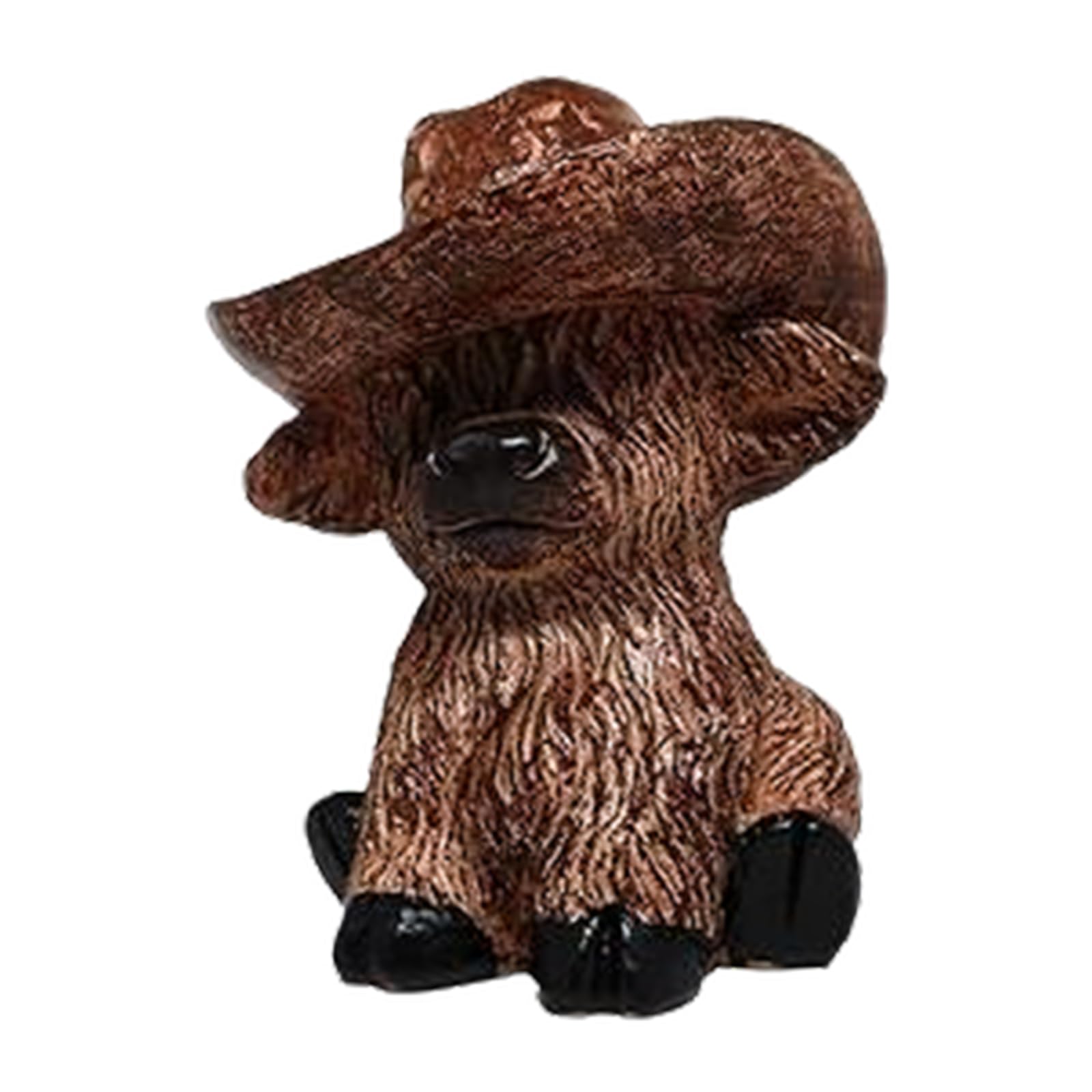 Hredyqw Cow boy Cow Statue,Resin Figurine with Western Hat Ornament for Home Garden Decors,Collectibles