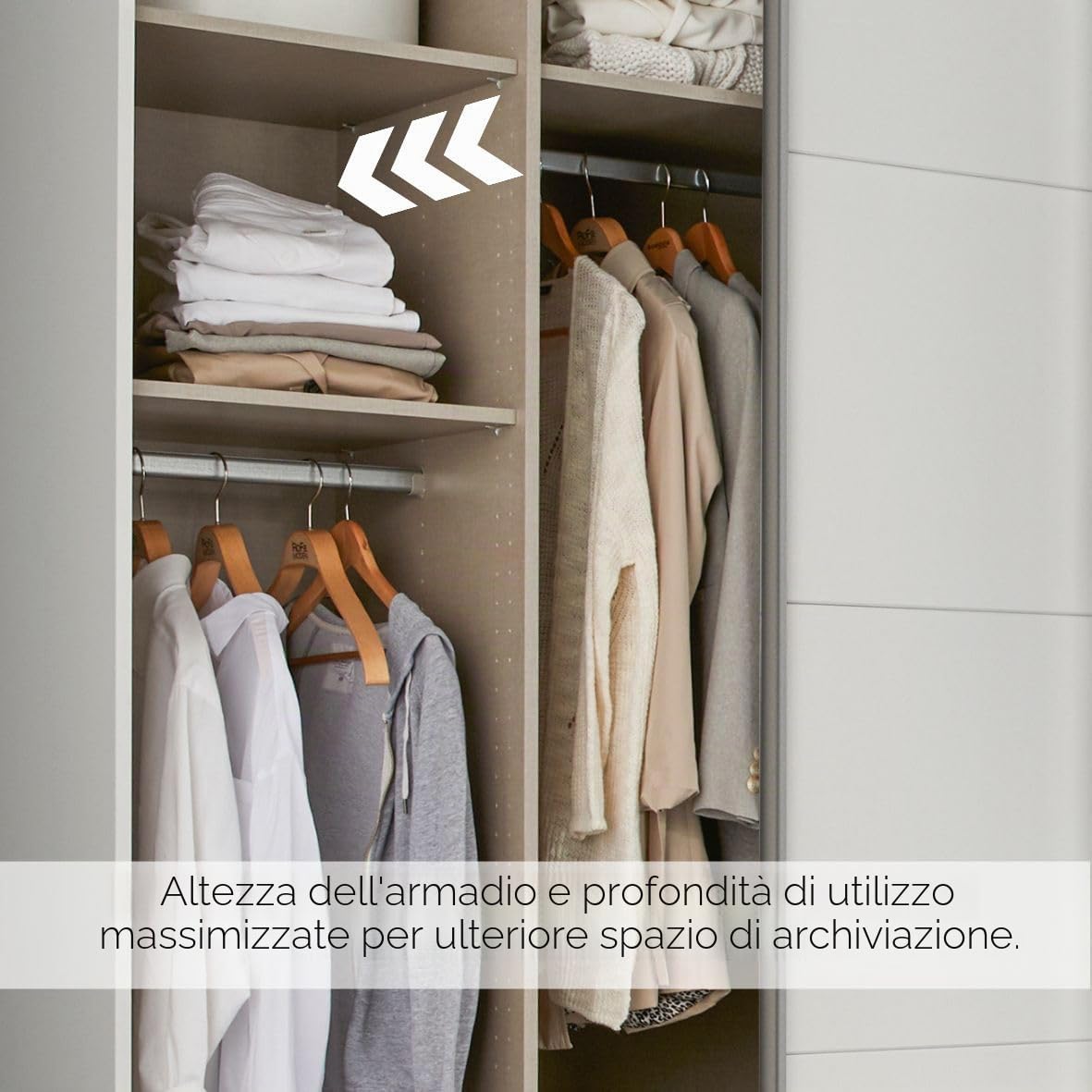 Rauch Möbel Alabama - Armadio angolare con specchio, 2 ante, con set di accessori Basic, 1 asta, 7 ripiani, 100 x 229 x 102 cm, colore: grigio