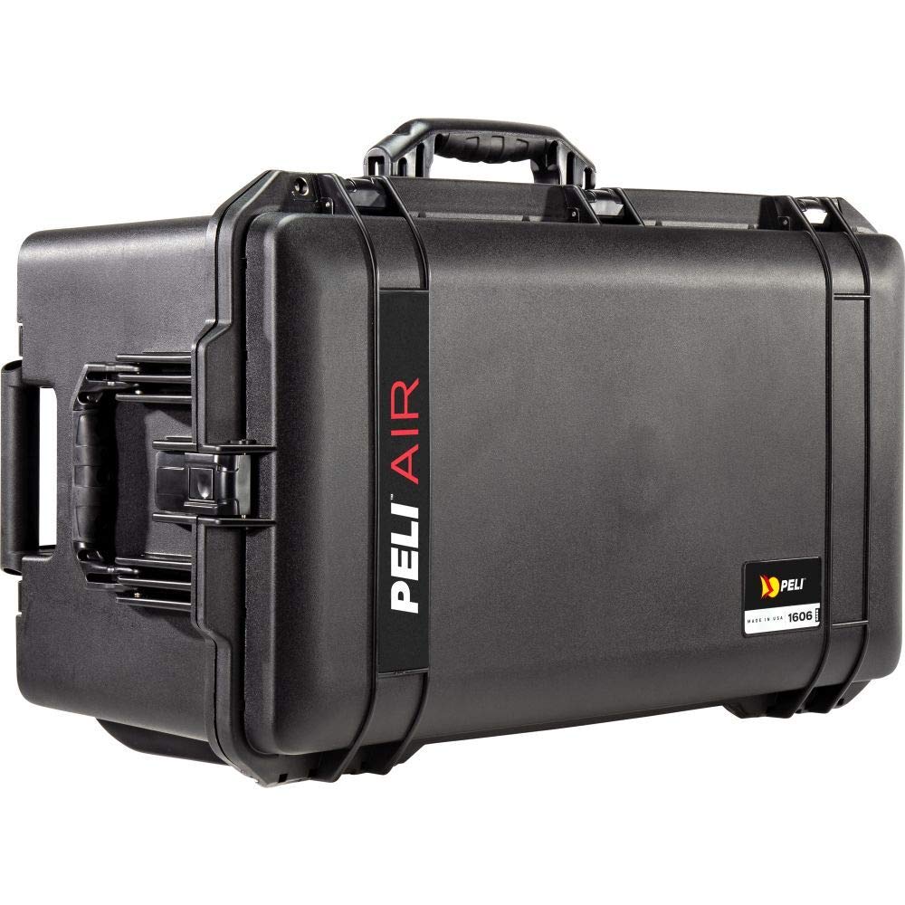 Peli 1606 Air Leichter Rollkoffer mit Einziehbarem Teleskopgriff für Empfindliches Fotoequipment, Wasser- und Staubdicht, 50L Volumen, Ohne Schaumstoffeinlage, Farbe: Schwarz