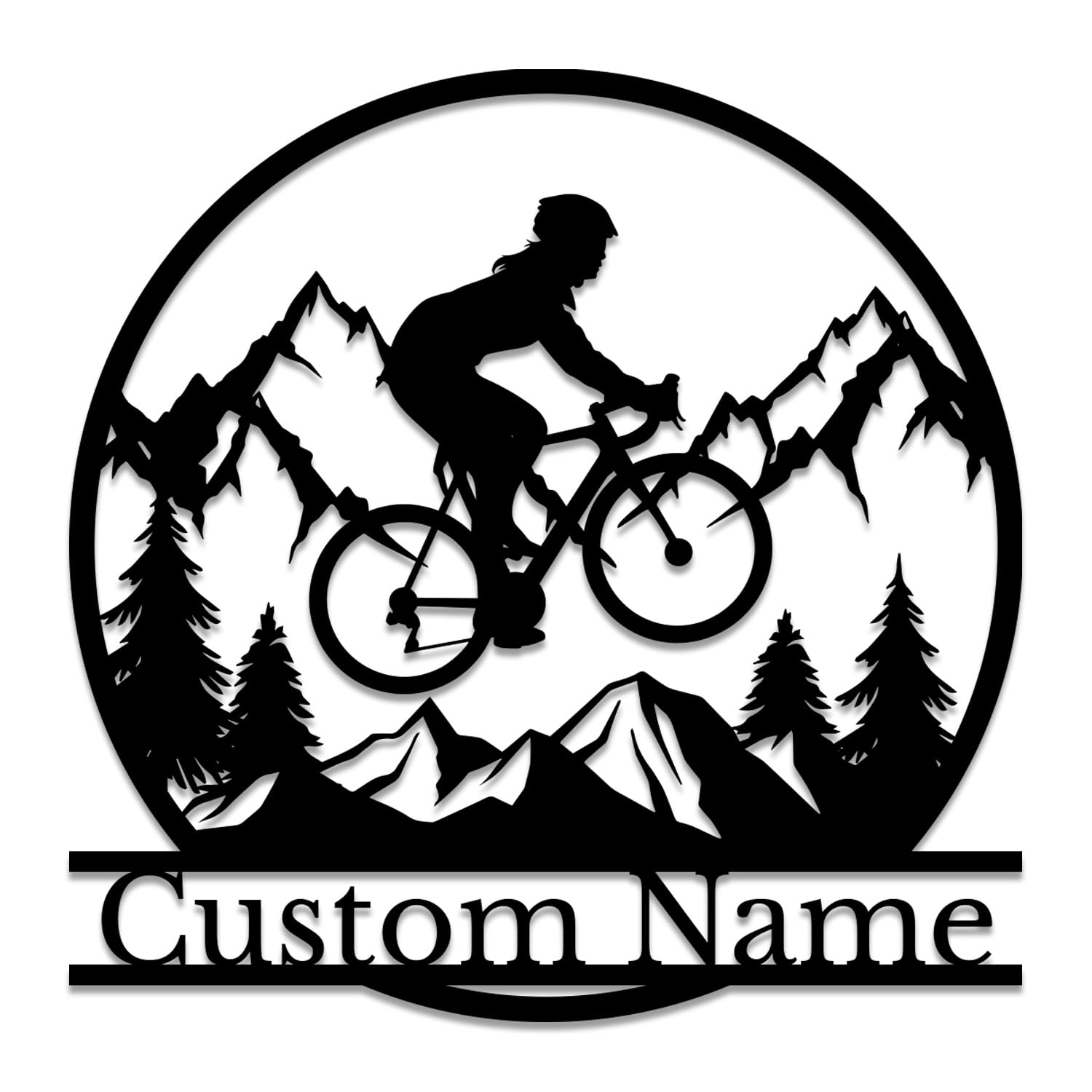 Gewasi Style-1 Personalized Bike Metal Sign - Custom Cycling Wall Art, Rustic Bike Shop Decor, Durable Metal Name Plaque For Cyclists & Bike Lovers (Style-1)