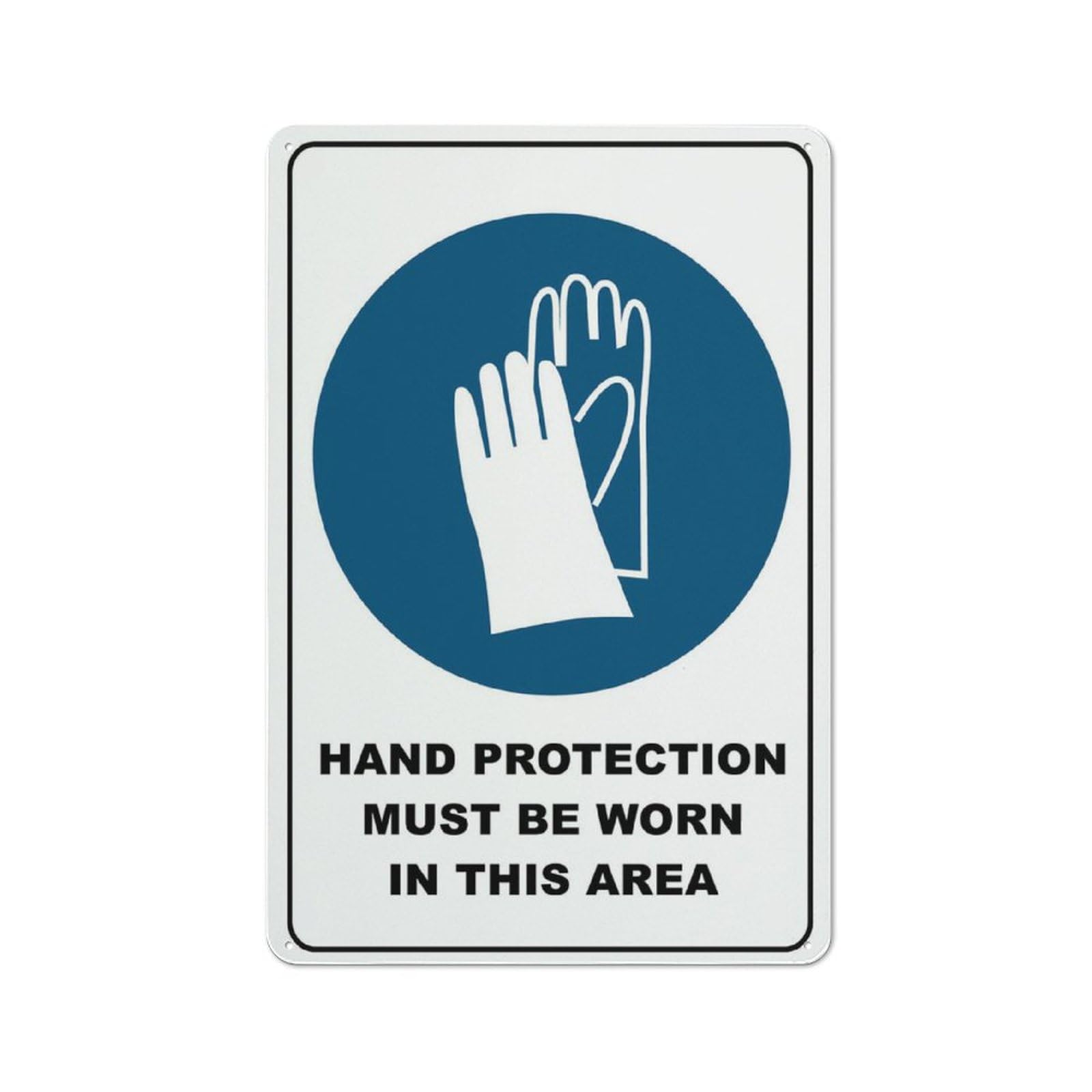 Ppe Hand Protection Sign 12X8 Inch Aluminum Uv Ink Printed For House And Business