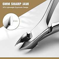 Vista 2 de FERYES - Corta cutículas con empujador, profesional 2 en 1, corta cutículas de 6 mm de mandíbula completa, herramienta de quitacutículas de acero