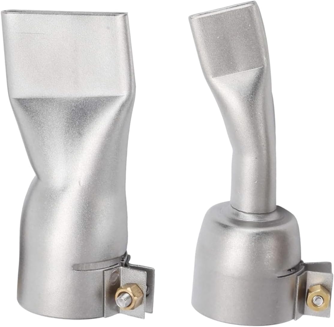 3Pcs Stainless Steel Hot Air Gun Welding Nozzles, 20MM 90 120 Degree Flat Wide Mouth Tubular Welding Gun Nozzle Tips for Diameter 32mm Welding Heat Gun, for Welding PP PVC Plastic Sheet