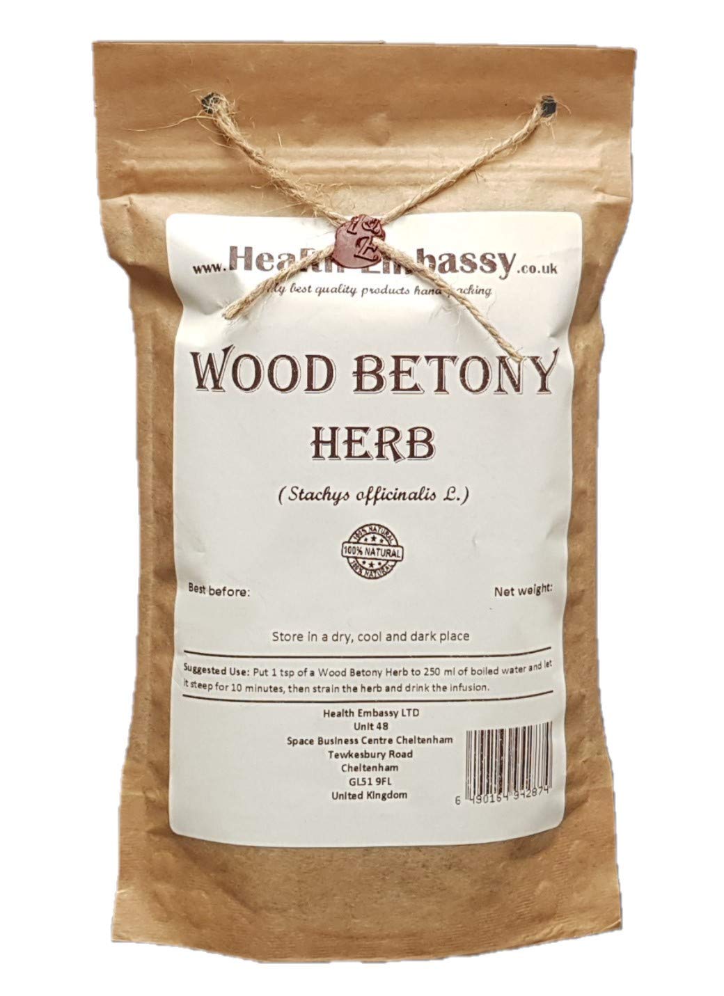 Health Embassy Wood Betony Herb | Stachys Officinalis L | 50g