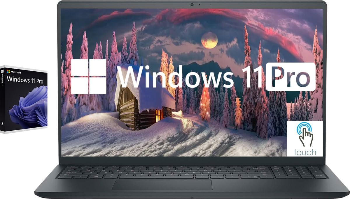 Inspiron Touchscreen Laptop, 15.6" Business & Student Laptop Computer, Windows 11 Pro Laptop 32GB RAM 1TB SSD, Intel i5-1155G7 Processor, Full HD IPS Display, Numeric Keypad, HDMI, Carbon Black