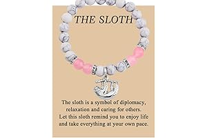 Sloth Gift Sloth Charm Gemstone Beaded Healing Bracelet