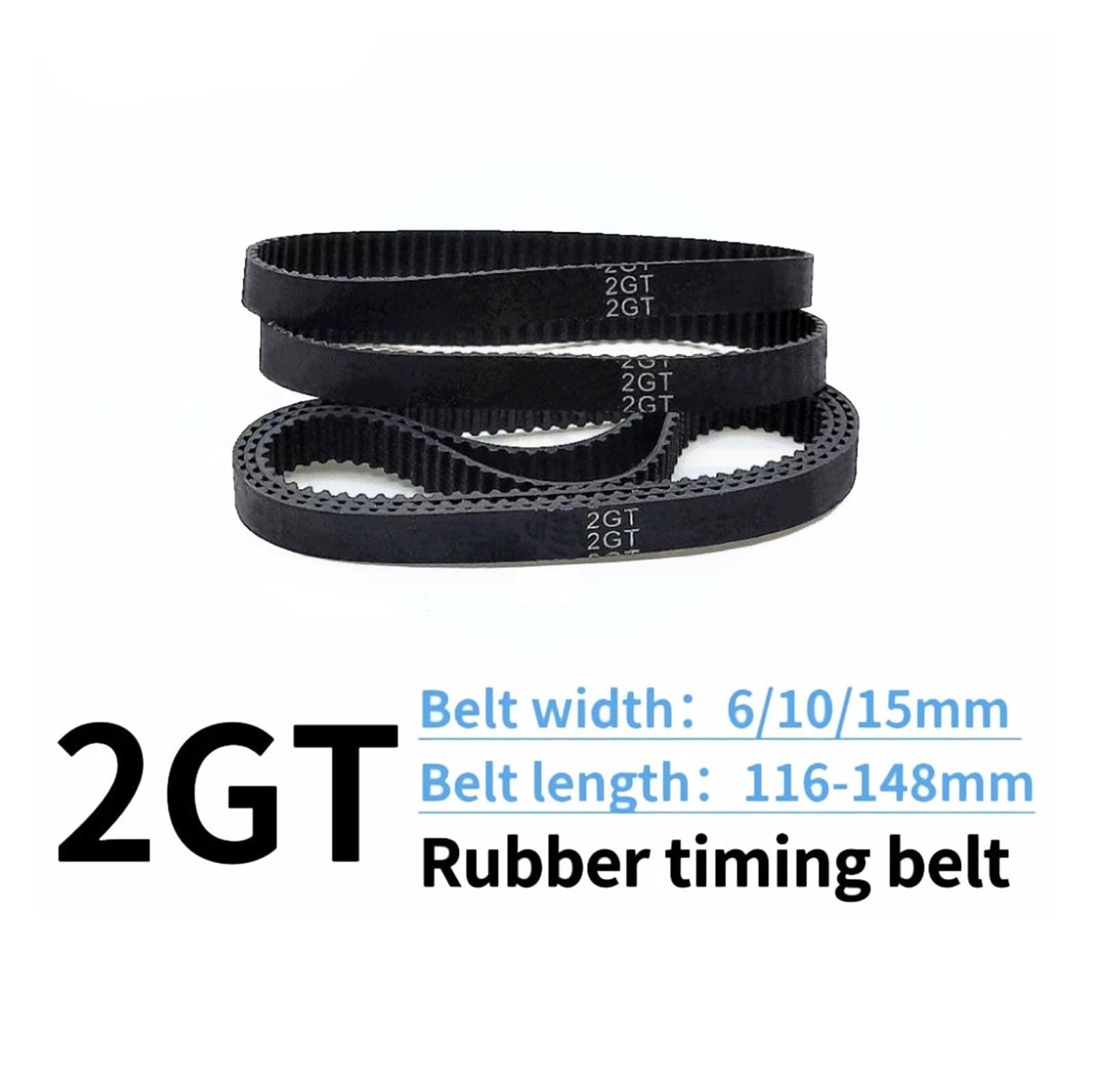 5/10 Stück 2GT Gummi-Zahnriemen, Breite 6 Mm, Länge 116–148, 3D-Drucker(2GT-126mm-63teeth,10pcs 6mm)