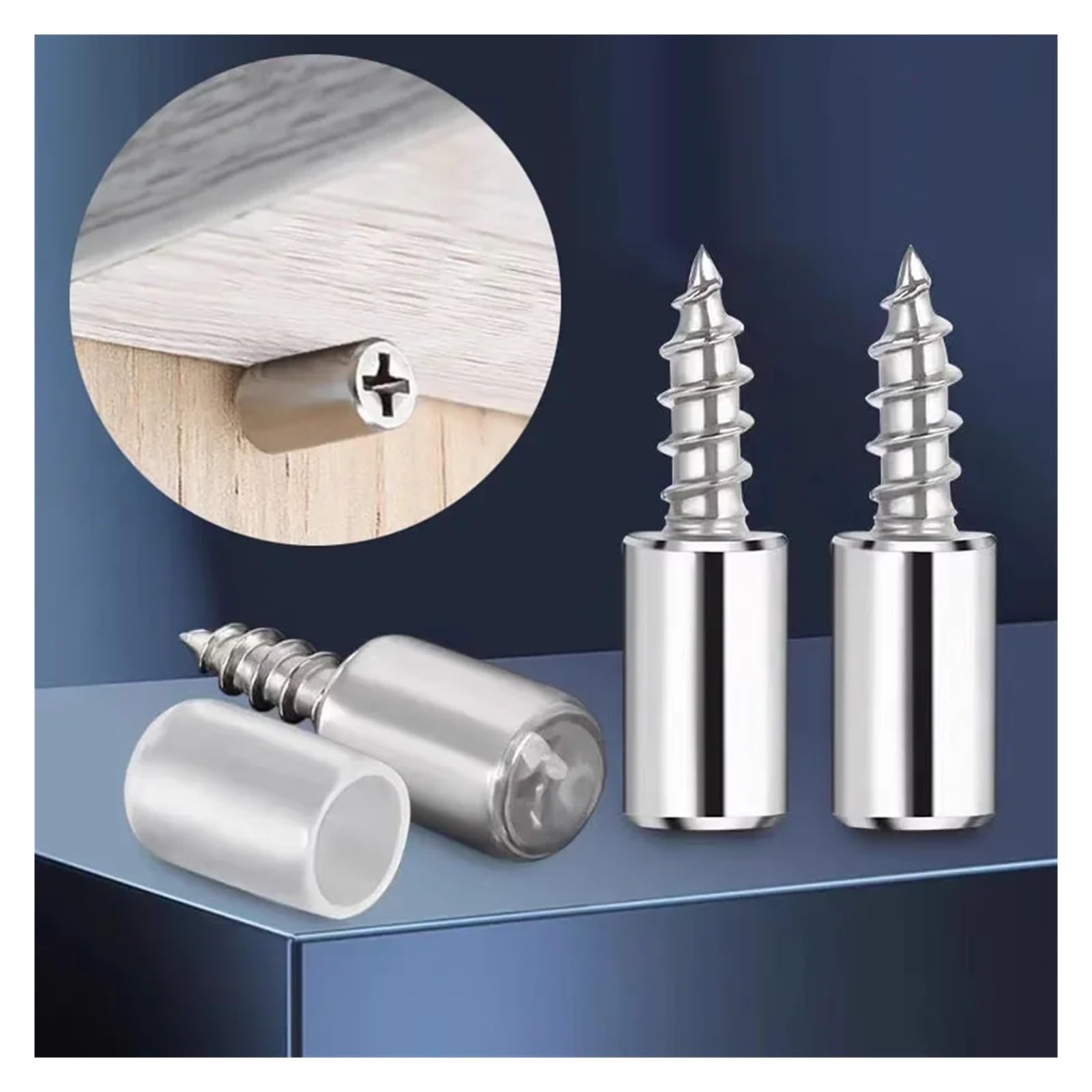 50 Set Di Viti Autofilettanti, Chiodo For Telaio Dell'armadio, Può Supportare Il Ripiano In Vetro, Vite Con Manicotto Antiscivolo Trasparente Accessori Hardware(50 Set)