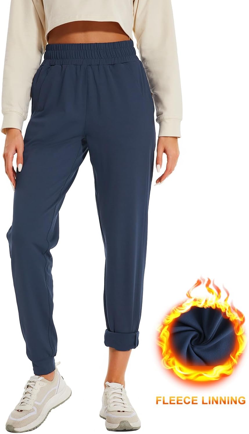 HOdo 32"/34"/36" Inseam Womens Tall Sweatpants Fleece Lined Long Joggers Workout Pants with Pockets - Image 5