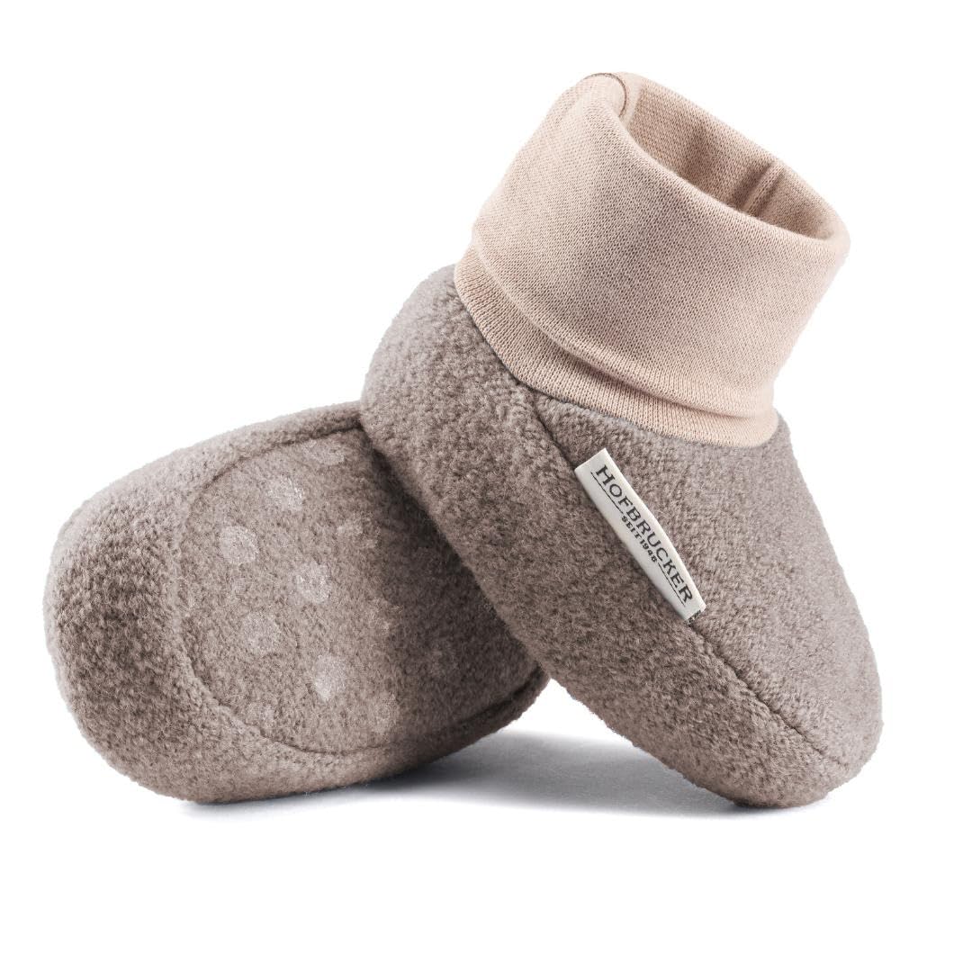 Hofbrucker Wollwalk Baby Schuh aus 100% Merinowolle, Ideal für die Babytrage, Anti-Rutsch Krabbel Babyschuh