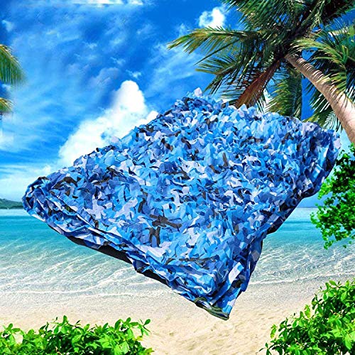 Filet De Camouflage Renforcé Grand filet de camouflage 10X15m, filet de camouflage, pare-soleil décoratif caché de camping de chasse bleu, tissu Oxford imperméable 210, taille durable et personnal Cover