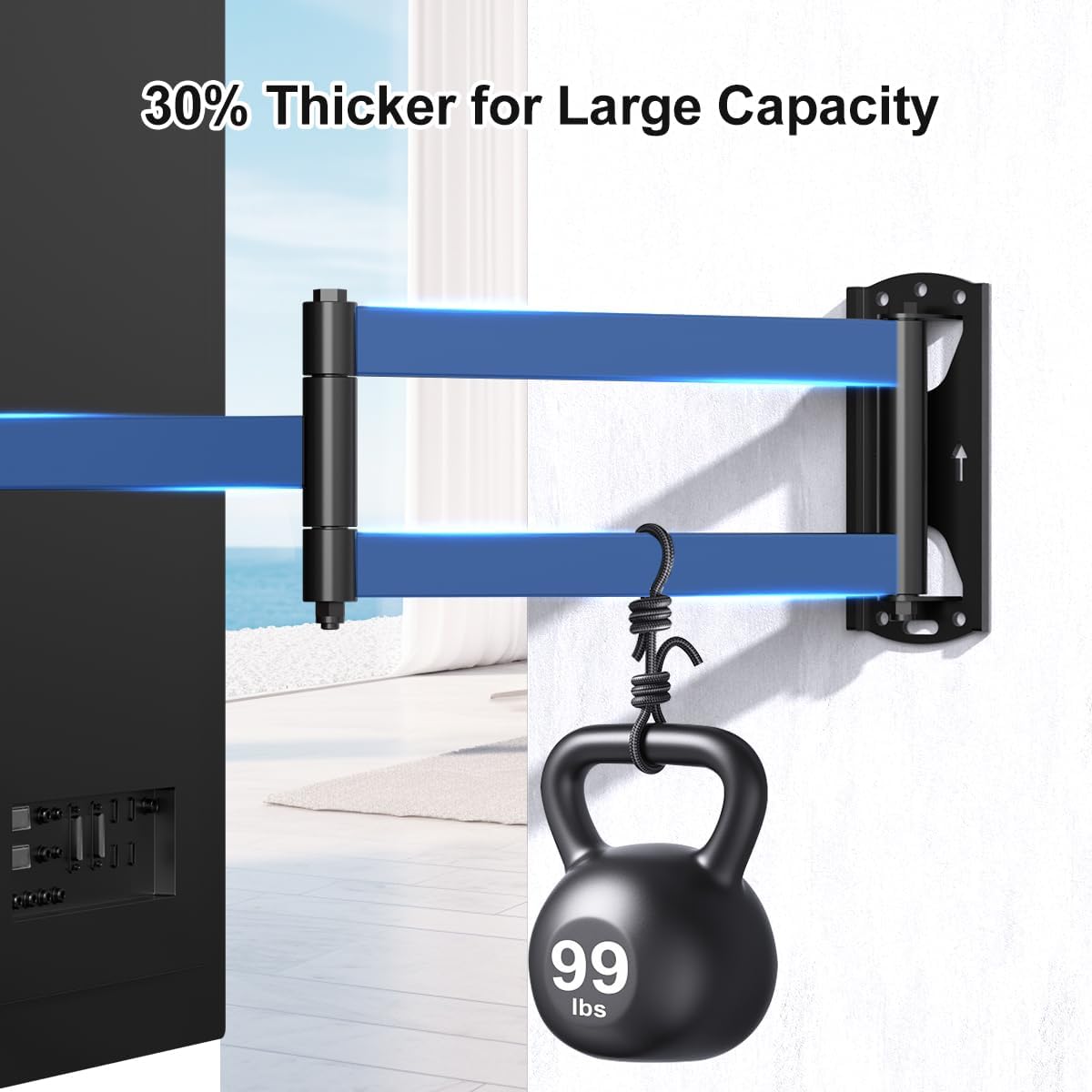 Suptek Long Arm Corner TV Wall Mount for Most 23"-60" TVs, Full Motion TV Bracket 30 inch Extension Articulating Wall Mount Bracket Max VESA 400x400mm, Smoothly Extendable, Holds up to 99 lbs A1S