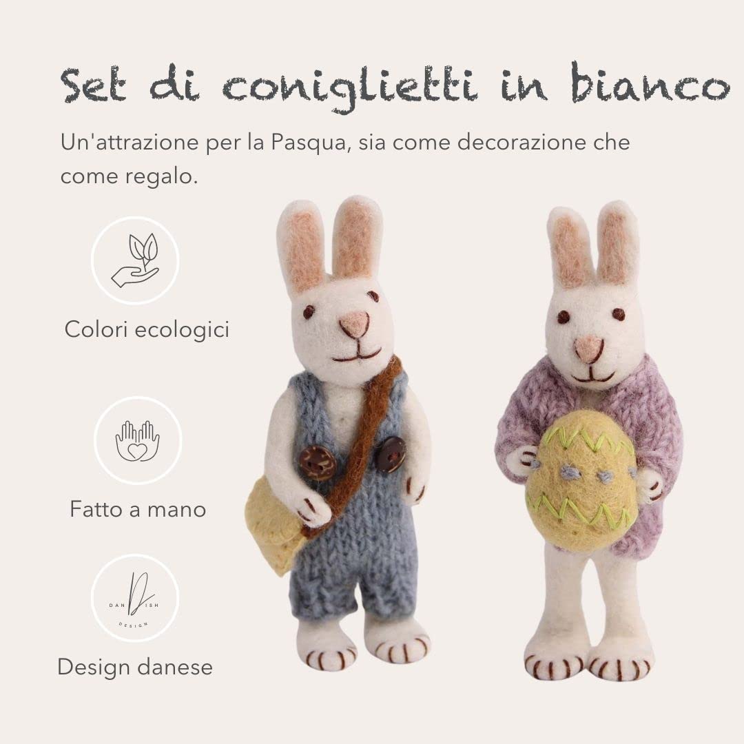 Syhood 8 Decorazioni Pasquali In Feltro – Coniglietti Ricamati Con Fiori – Vintage Da Appendere – Dimensioni 6x8 Cm – Per Albero E Casa - 5