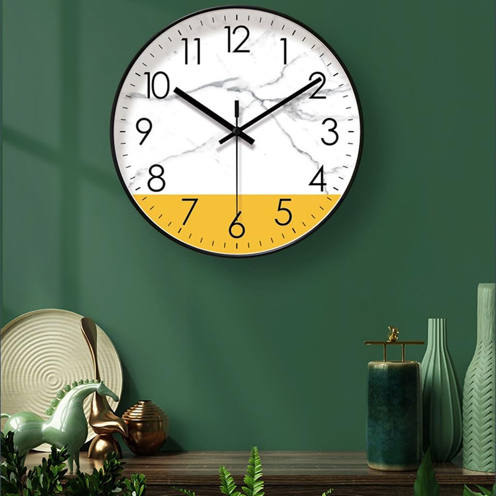 Orologio da parete Orologio da parete con texture in marmo Orologio da parete for soggiorno, camera da letto, studio, silenzioso, al quarzo Reloj De Pared(A)