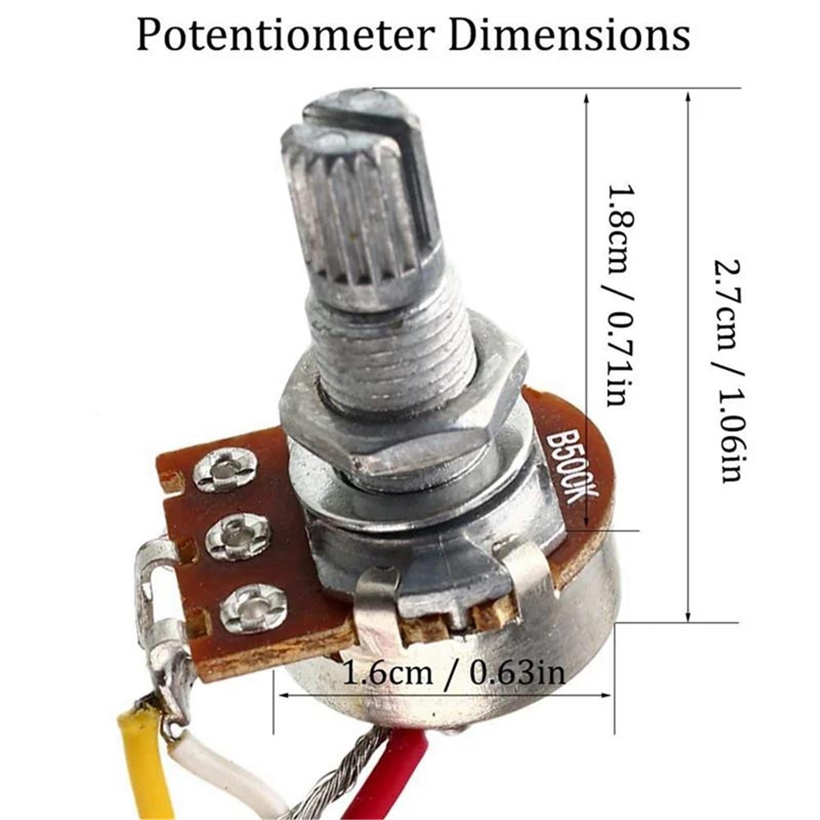 Arnés De Guitarra Arnés De Cableado Para Pastillas De Guitarra Eléctrica Potenciómetros 2T2V 500K Fácil De Instalar