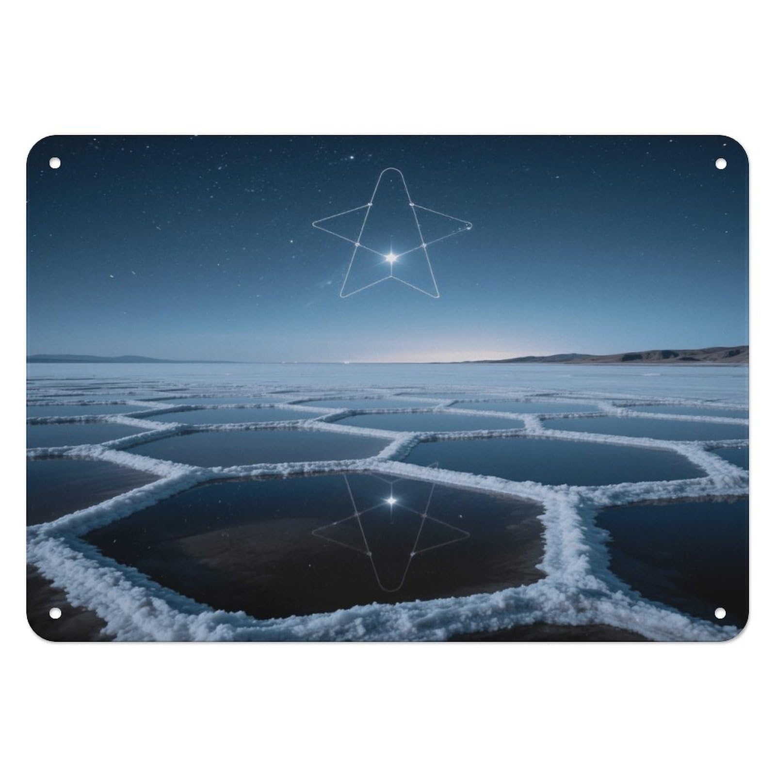 Fekiloot Style Hexagonal Salt Pools Wall Decor Iron Painting Metal Sign