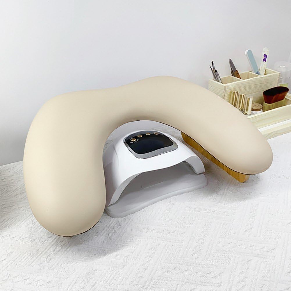 Cuscino poggiabraccia per manicure, Nail Hand Pillow Non-Slip Arm Rest Manicure Cushion Multicolor 18.31x12.2x2.44in(Milk Tea Color)