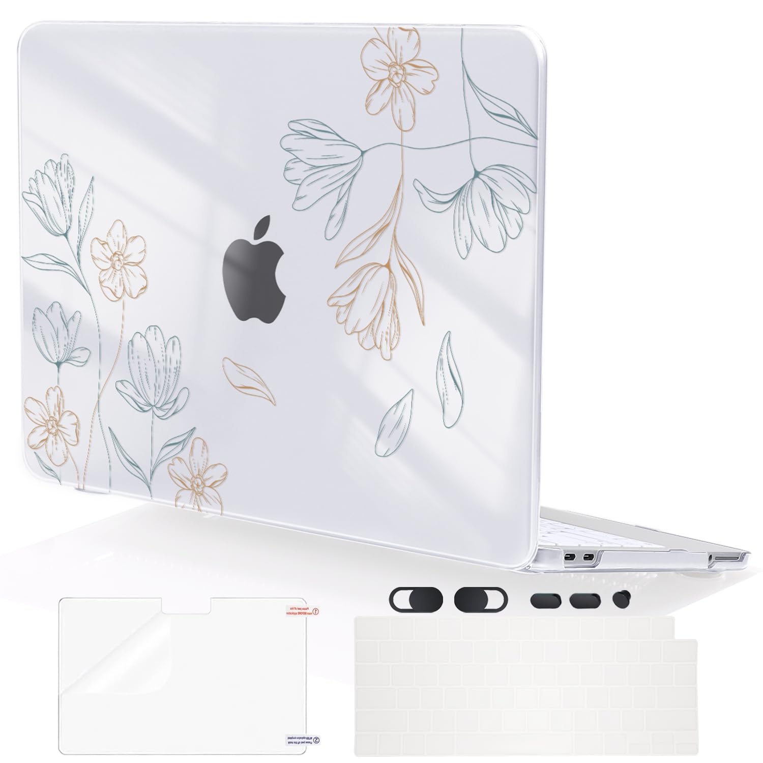 Compatibile con MacBook Neo 13" Custodia 2026 (modello A3404), motivo stampato custodia rigida per laptop con copertura per tastiera e pellicola per schermo, custodia protettiva in plastica