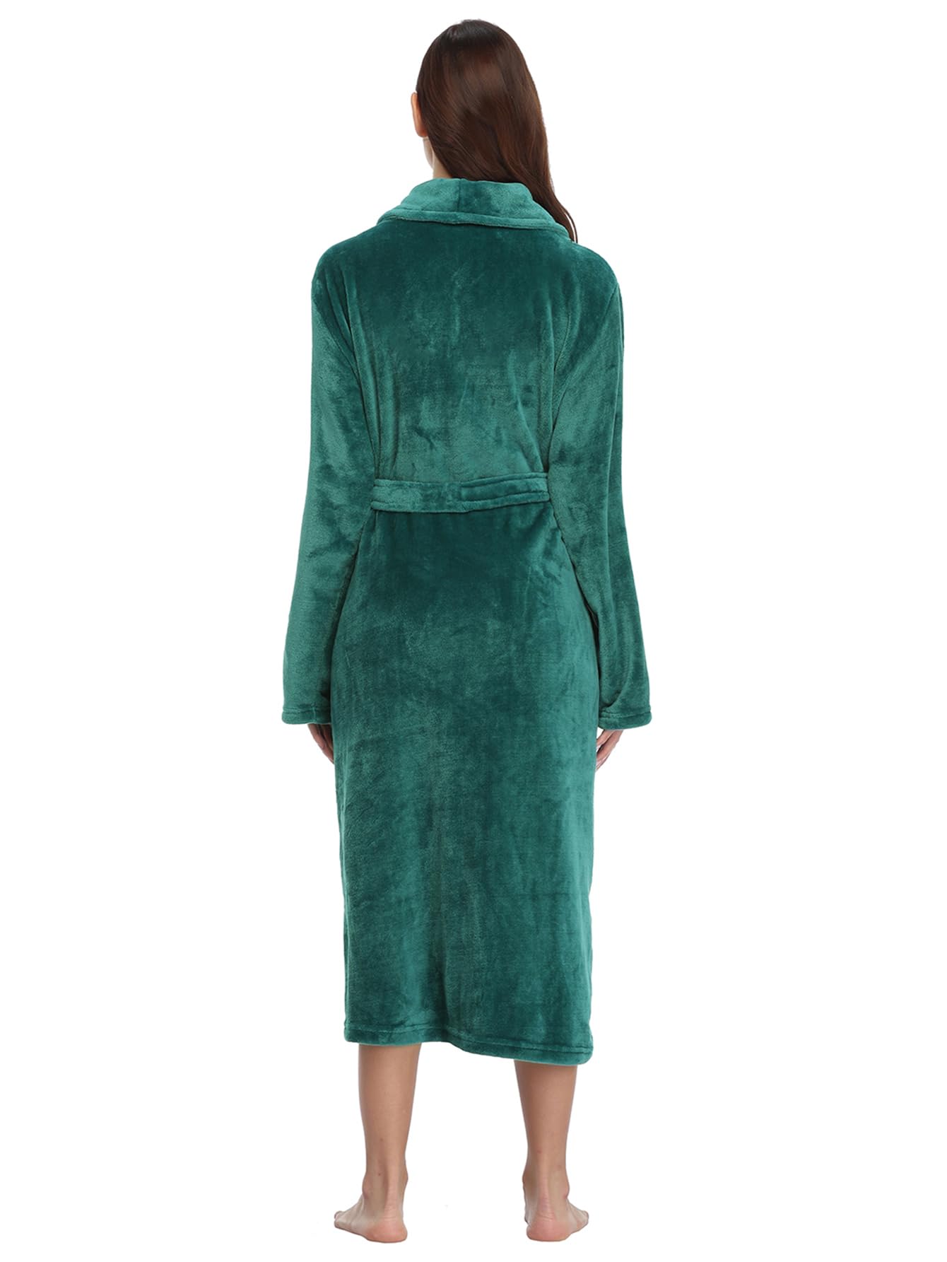 RONGTAI Peignoir long en polaire pour femme