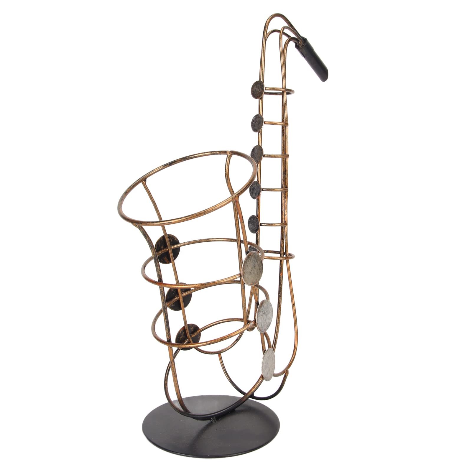 Topyond Saxophone Wine Bottle Holder, Metal Iron Wine Rack Stand, Home Bar Decor with Rust-Proof Finish, Unique Gift for Wine Lovers, Kitchen Desktop Decoration