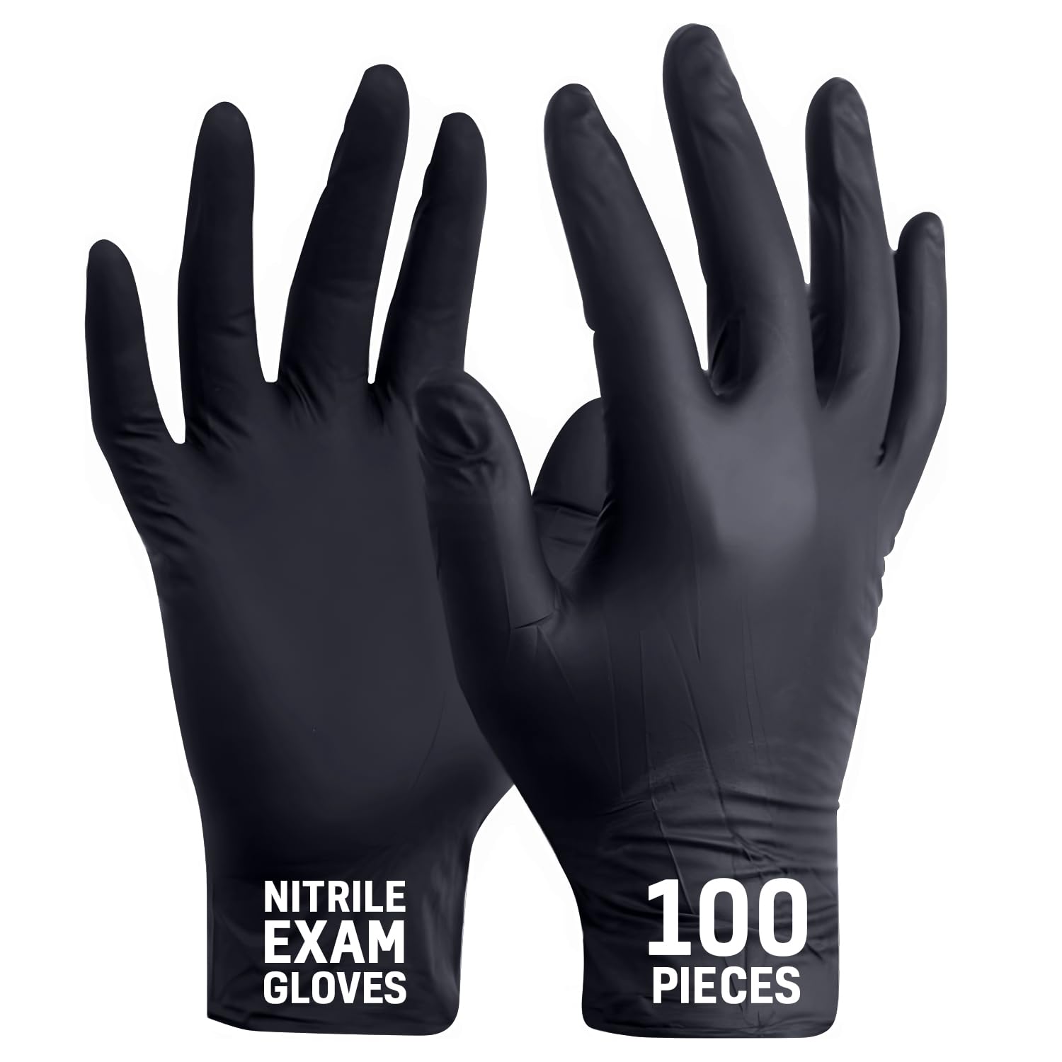 DXB Dream Nitrile Exam Gloves, Black, Powder Free, Extra Small, 100 Pieces