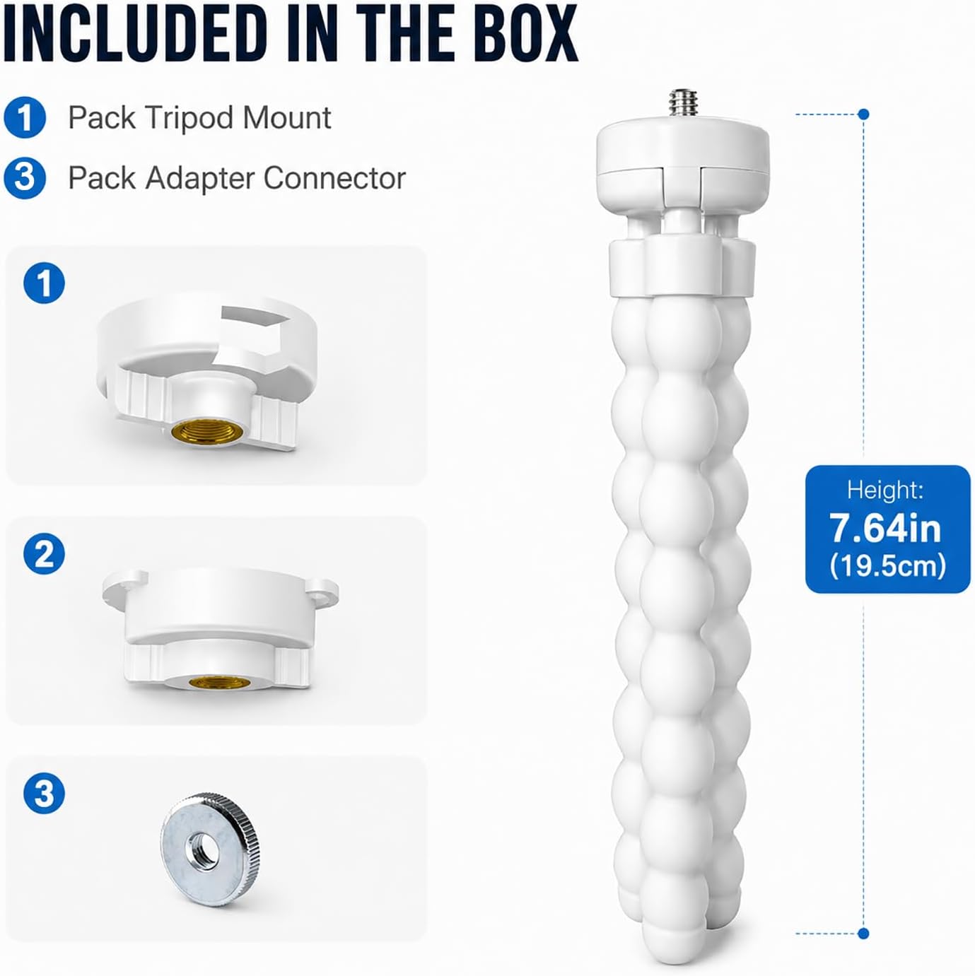 AISVAN Tripod Mount Compatible with HelloBaby HB6560/HB65/HB6550/HB6550 Pro/HB40/HB66/HB6339 and ANMEATE SM935E Baby Monitors – Attach Your Camera Flexibly Anywhere