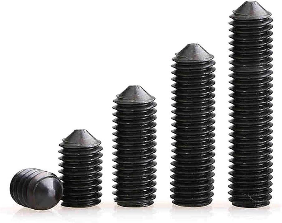 Grub Screws Metric Thread Alloy Steel Hex Socket Cone Point Allen Bolts M2/M2.5/M3/M4/M5/M6/M8/M10/M12 (M2.5 * 4mm，30 pcs)